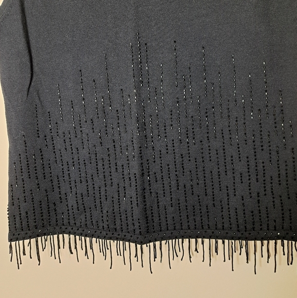 VTG John Roberts beaded sleeveless mock neck sweater, size 12, Silk blend - Picture 3 of 10